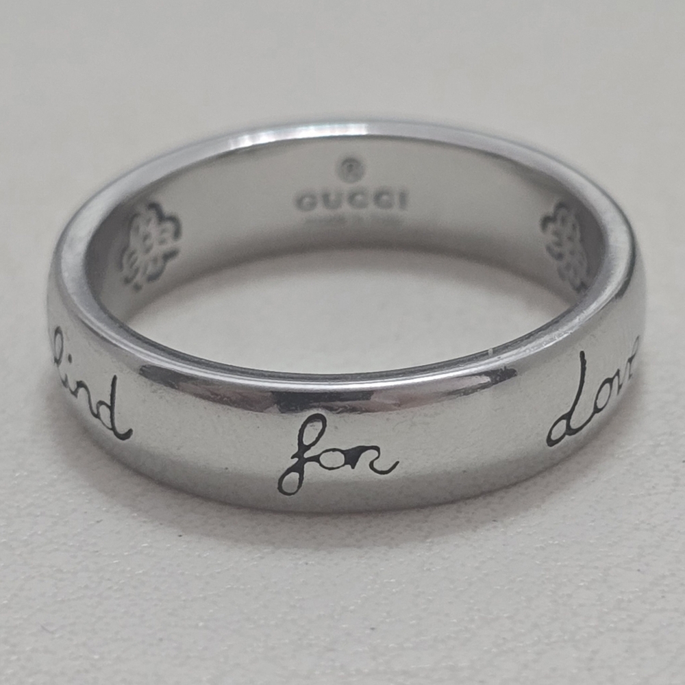 Unisex Gucci Blind For Love Silver Band Ring Size   9 US - Picture 8 of 12